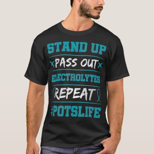 Stand Up Electrolytes POTS Awareness Turquoise Rib T_Shirt