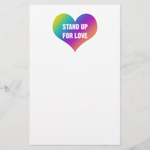 Stand Up for Love (Rainbow Heart) Stationery
