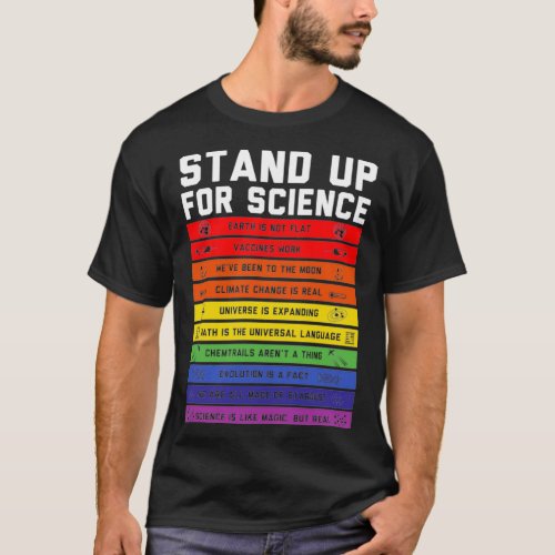 Stand Up For Science Flat Earth Conspiracy Theory  T_Shirt