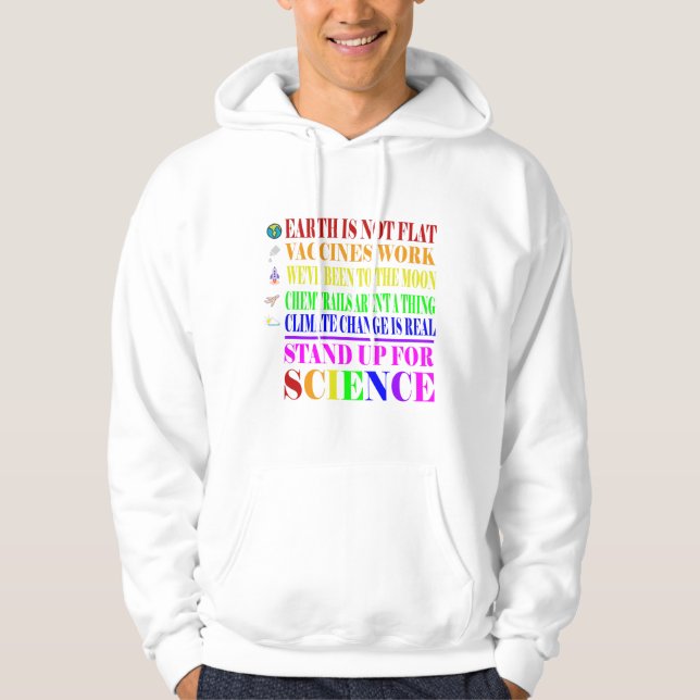 Stand Up For Science Funny and REAL Hoodie (Front)
