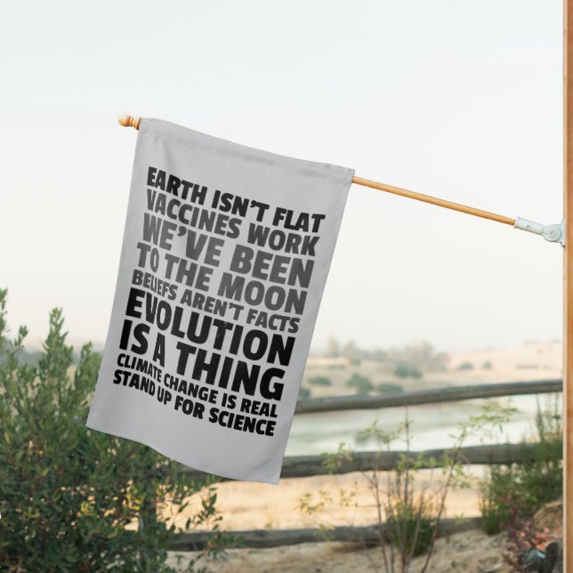'Stand Up For Science' House Flag (Insitu (Back))