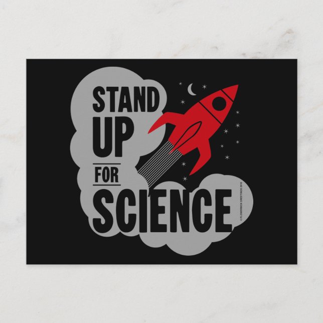 Stand Up for Science rocket Postcard (Front)