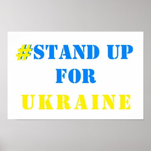  Stand Up For Ukraine _ Freedom _ Ukrainian Flag  Poster