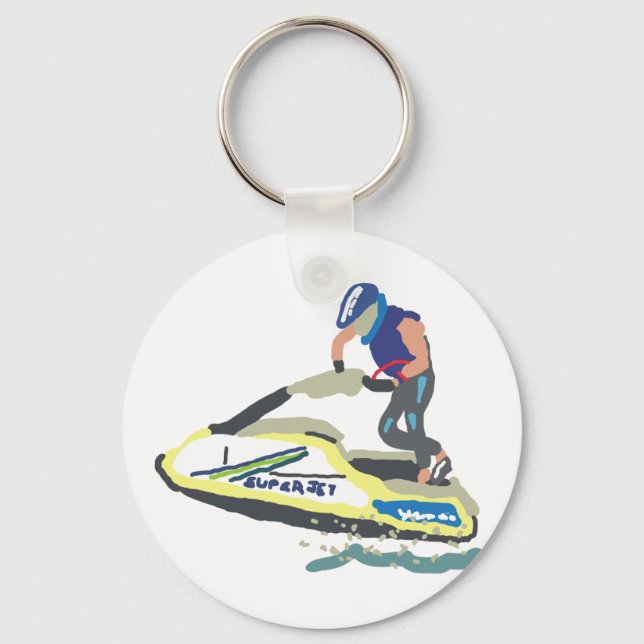 Stand Up Jet Ski SuperJet Keychain (Front)