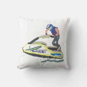 Stand Up Jet Ski SuperJet Throw Pillow