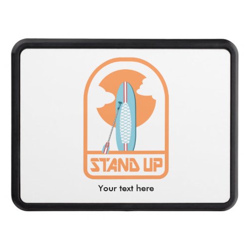 Stand up paddle board retro logo hitch cover