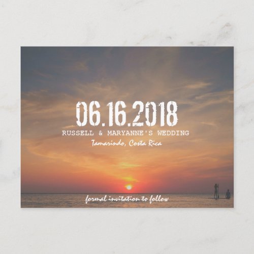 Stand Up Paddle Board Sunset Save the Date Announcement Postcard