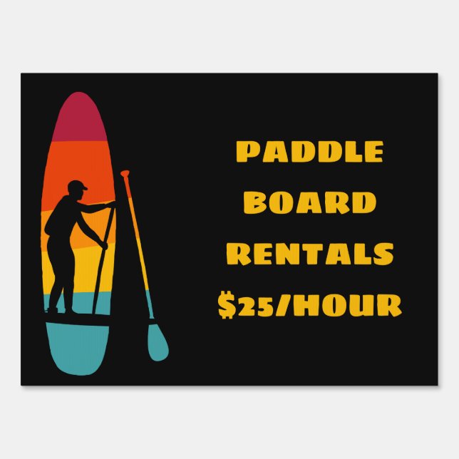 Stand Up Paddle Board SUP Custom Message Sign (Front)