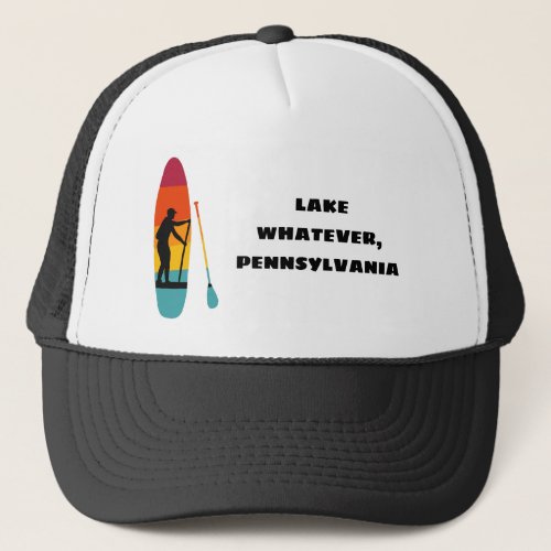 Stand Up Paddle Board SUP Custom Text Souvenir Trucker Hat