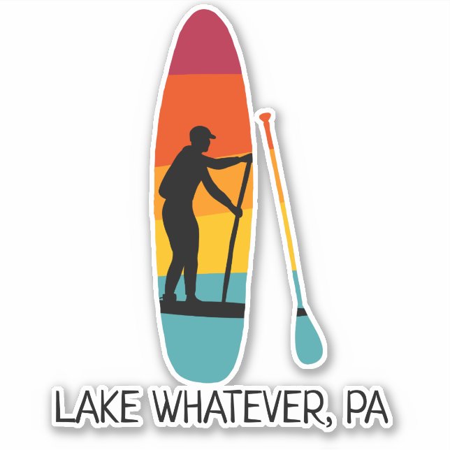 Stand Up Paddle Board SUP Custom Text Sticker (Front)