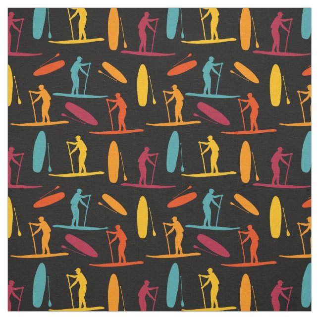 Stand Up Paddle Board SUP Paddle Boarding Pattern Fabric (Swatch)