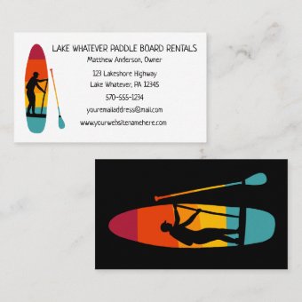 Stand Up Paddle Board SUP Paddleboarding Rental Business Card | Zazzle