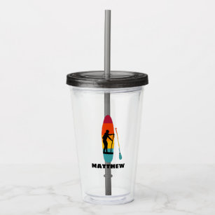 Stand Up Paddle Board SUP Personalized Acrylic Tumbler