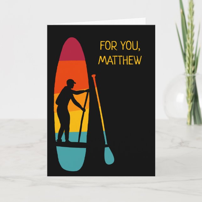 Stand Up Paddle Board SUP Personalized Card (Front)