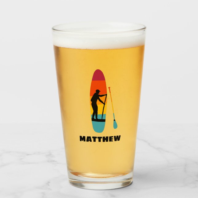 Stand Up Paddle Board SUP Personalized Glass (Front Filled)