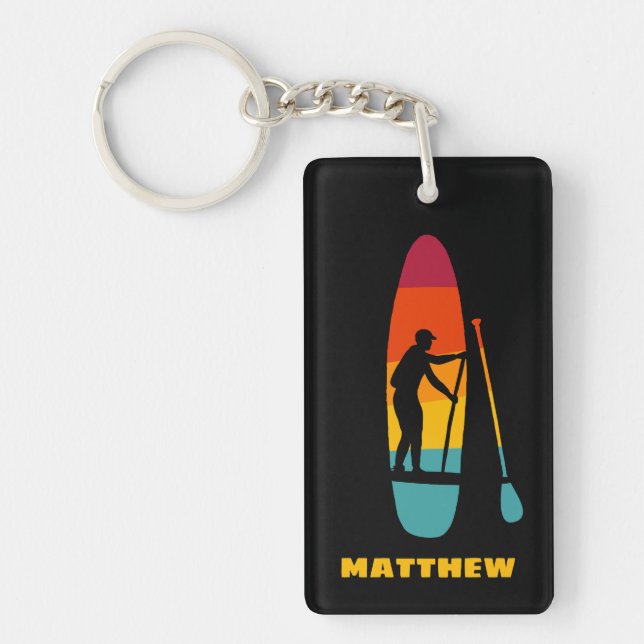 Stand Up Paddle Board SUP Personalized Keychain (Front)