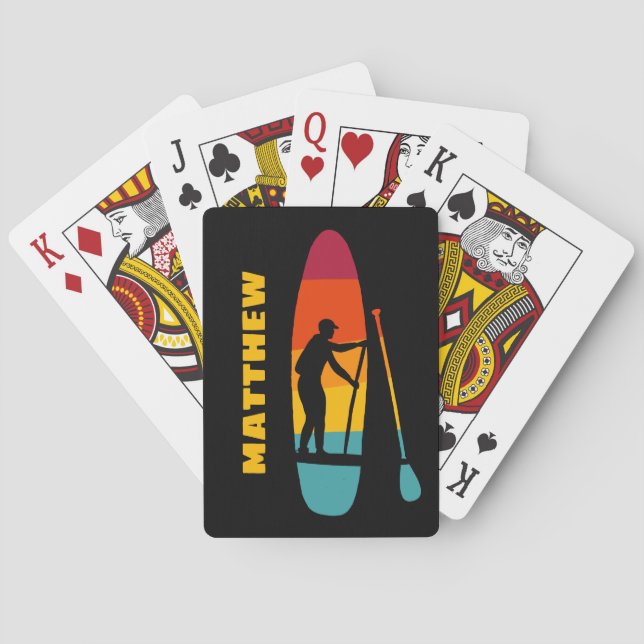Stand Up Paddle Board SUP Personalized Poker Cards (Back)