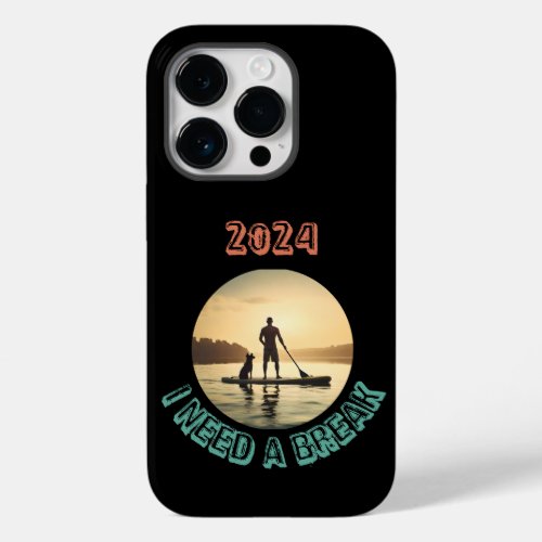Stand up paddle board surfing with dog Case_Mate iPhone 14 pro case