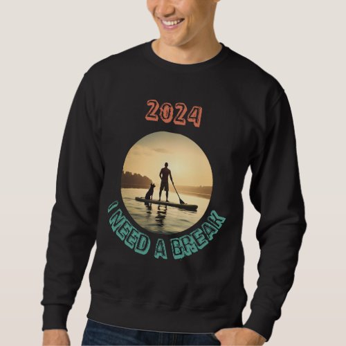 Stand up paddle board surfing with dog sweatshirt