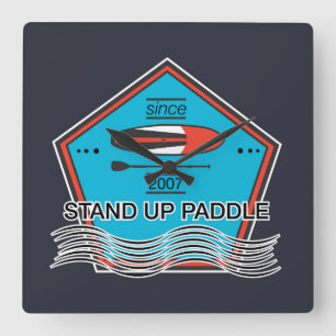 Stand Up Paddle Poster Square Wall Clock