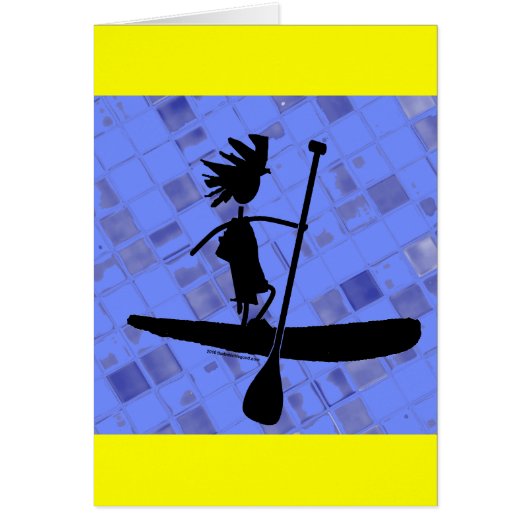 Stand Up Paddle Silhouette Design Cards (Front)