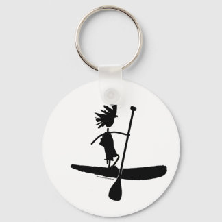 Stand Up Paddle Silhouette Design Keychain