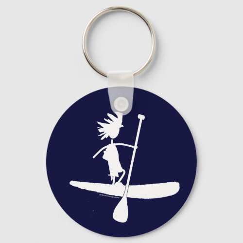 Stand Up Paddle Silhouette Design Keychain