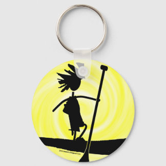 Stand Up Paddle Silhouette Design Keychain