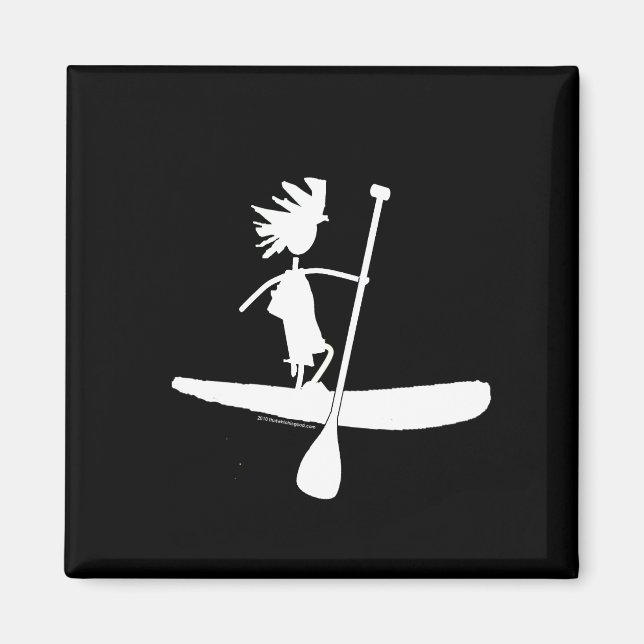 Stand Up Paddle Silhouette Design Magnet (Front)
