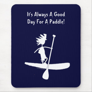 Stand Up Paddle Silhouette Design Mouse Pad