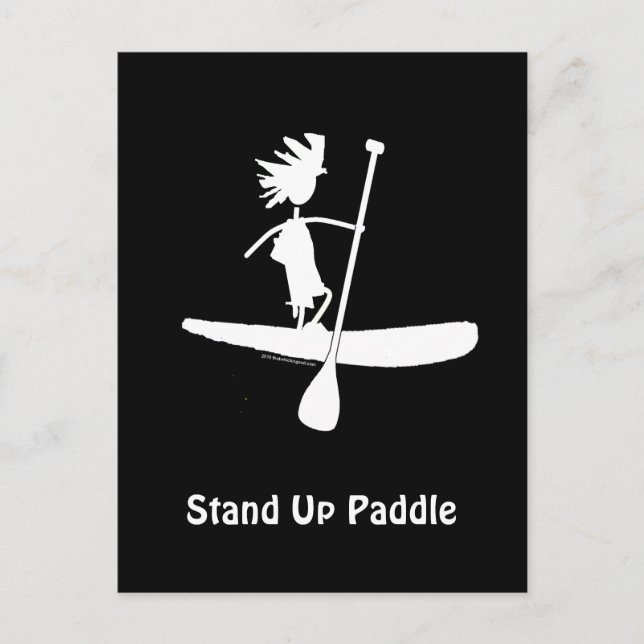 Stand Up Paddle Silhouette Design Postcard (Front)