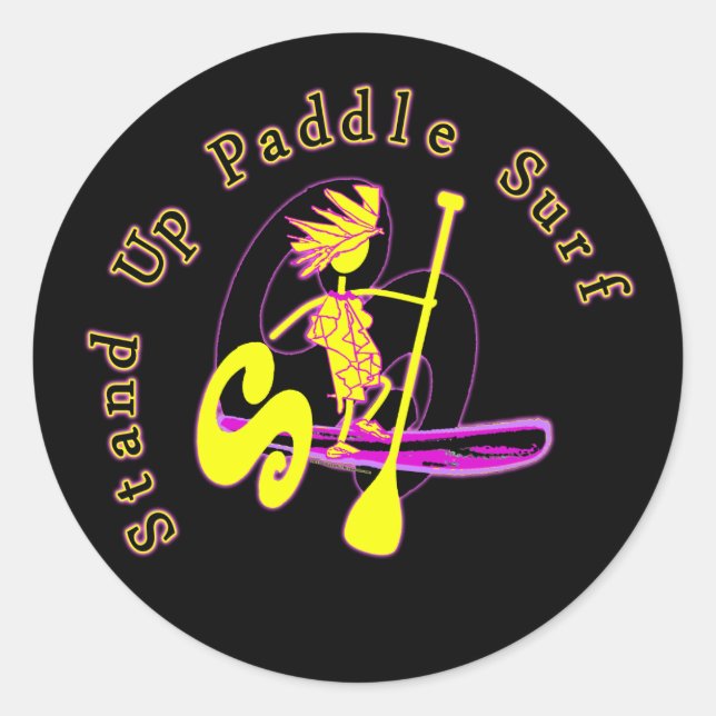 Stand Up Paddle Surf Classic Round Sticker (Front)