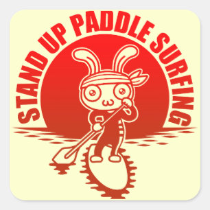 Stand up paddle surfing square sticker
