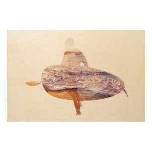 Stand up paddle wood wall art