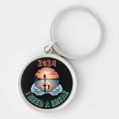 Stand Up Paddleboard Surfing Serenity Keychain