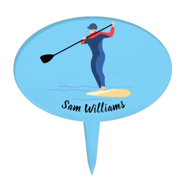 Stand-up Paddleboarding Cake Topper (Front)
