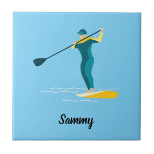 Stand Up Paddleboarding Ceramic Tile