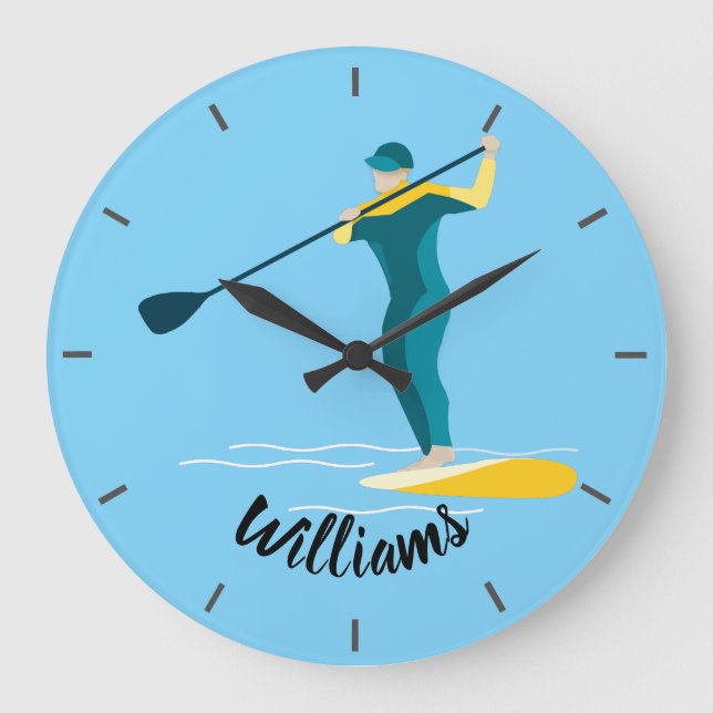 stand-up paddleboarding large clock (Front)