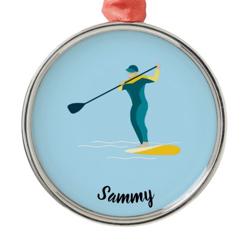 Stand Up Paddleboarding Metal Ornament