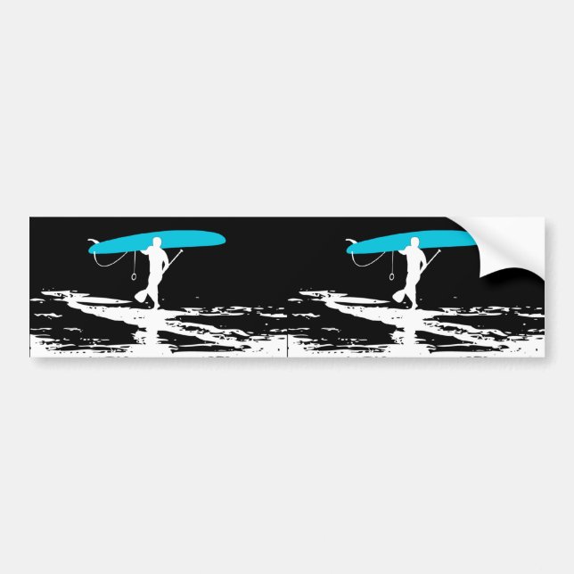 Stand Up Paddleboarding Session Over (2 Up blk) Bumper Sticker (Front)