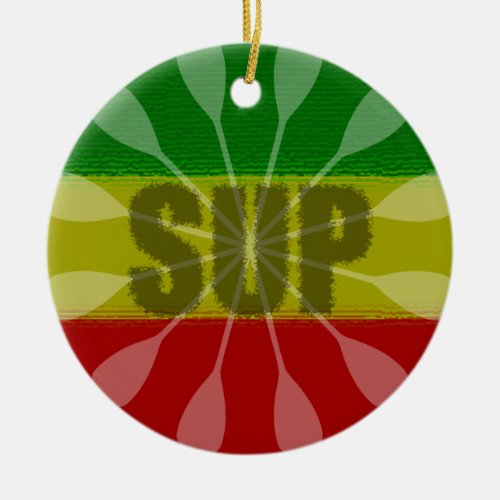 Stand Up Paddling Paddle Twirl Ceramic Ornament