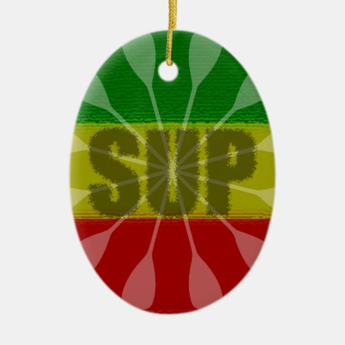 Stand Up Paddling Paddle Twirl Ceramic Ornament