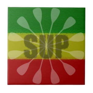 Stand Up Paddling, Paddle Twirl Ceramic Tile