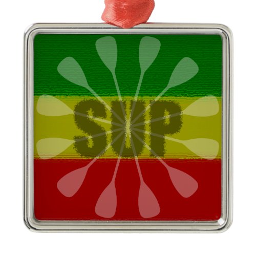 Stand Up Paddling, Paddle Twirl Metal Ornament
