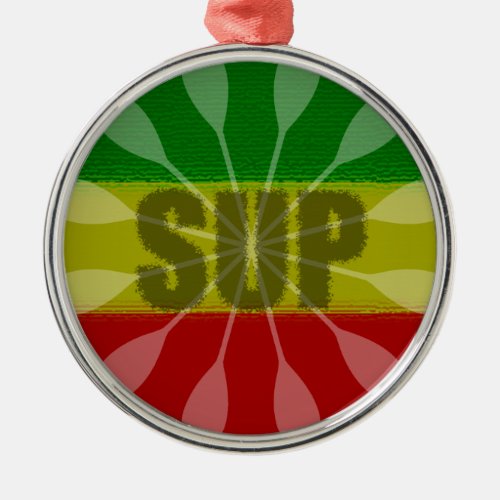 Stand Up Paddling Paddle Twirl Metal Ornament