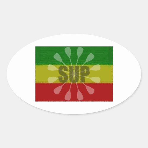 Stand Up Paddling Paddle Twirl Oval Sticker