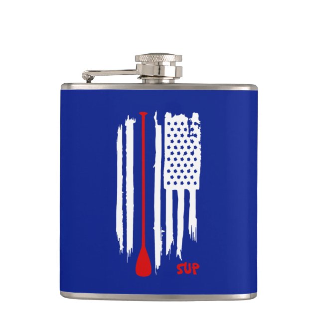 Stand Up Paddling US Flag Flask (Front)