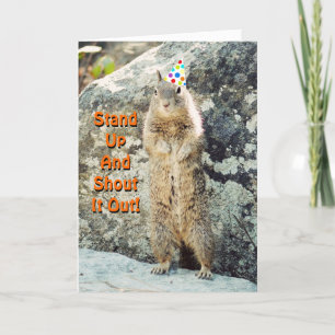 Stand Up Squirrel Birthday Card