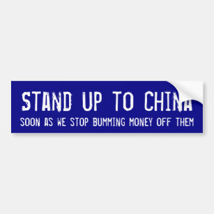 Stand up to china, eventually bumper sticker