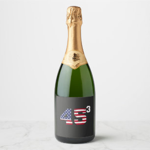 Stand With 45 Pro Trump USA Flag 4th of July Sparkling Wine Label